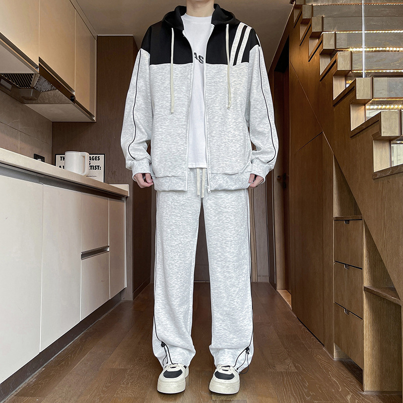 Cardigan encapuchado chaqueta primavera y otoño estilo americano suelto chaqueta casual de moda para hombres