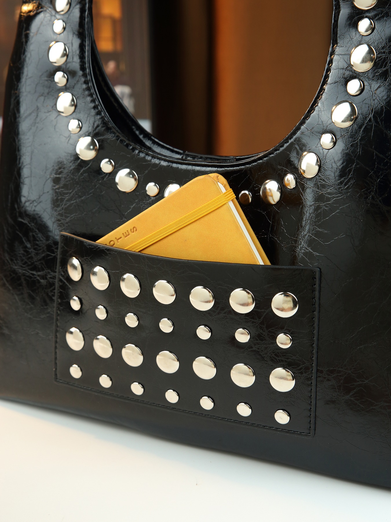 Borsa a mano con borchie da donna borsa a spalla stile punk cool_voghion.com