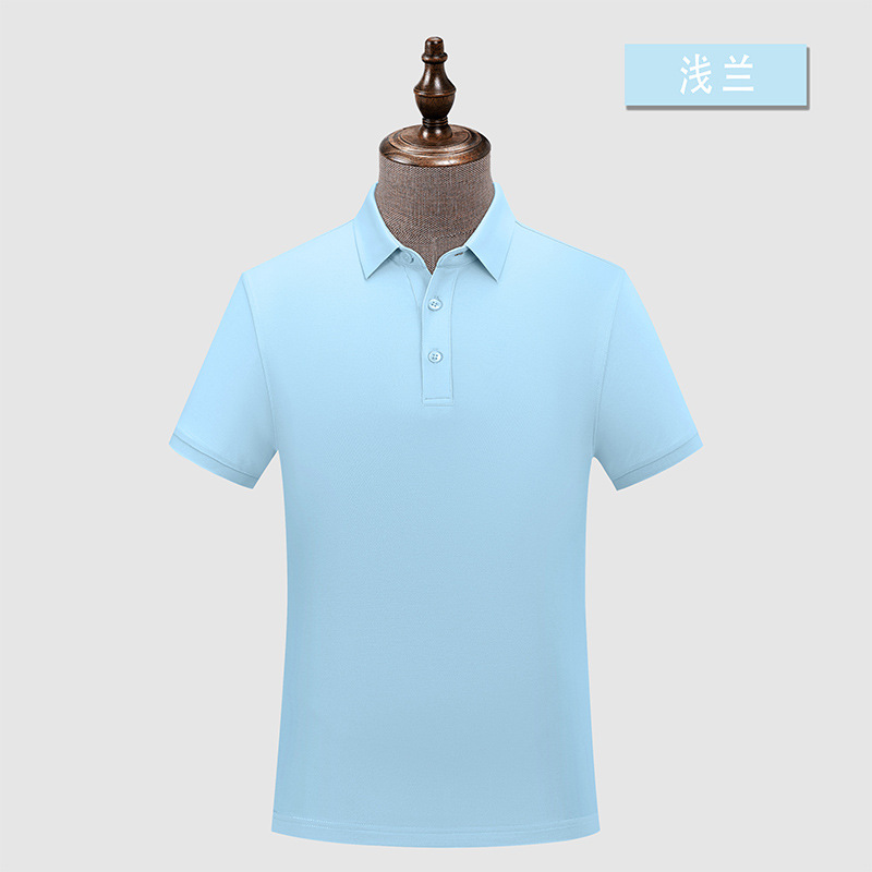 De gama alta 5A antibacteriano suave transpirable durable hombres de verano solapa de manga corta de color sólido de seda de morera Polo personalización