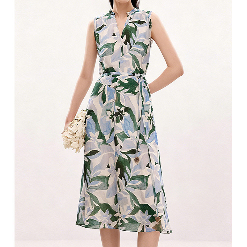 【Lang* Order】Elegant and Stylish 2026 Summer New Printed Dress for Women, Sleeveless V-Neck Slimming Mid-Length Dress 【Lang* Order】Elegant and Stylish 2026 Summer New Printed Dress for Women, Sleeveless V-Neck Slimming Mid-Length Dress