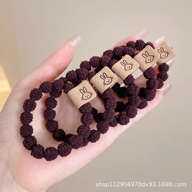 2025 nuevo estilo simple cabello de moda de alta elasticidad correa de correa de cabello multifuncional cubierta de cuero durable cabello bola adornamiento para el cabello