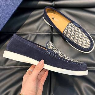 Guangzhou Export Men's Shoes European Station New First-Layer Cowhide Slip-On Lazy Shoes Casual Loafers