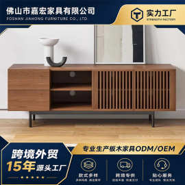 侘寂风格复古豪华电视柜客厅家用储物落地简约电视柜北欧实木地柜