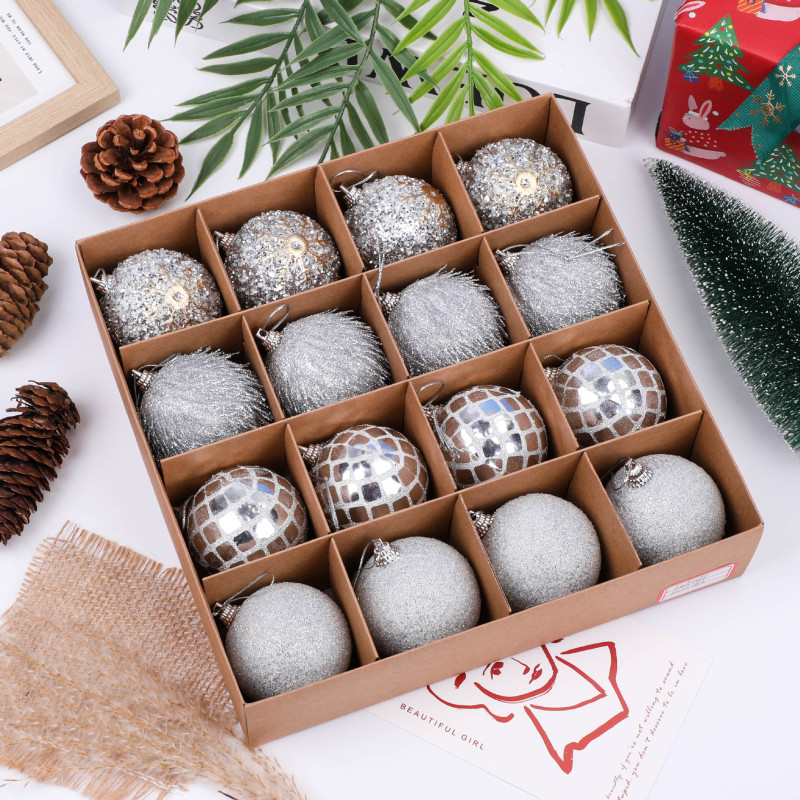 Cross-Border Christmas Decoration Balls, Creative Christmas Tree DIY Decoration, Colorful Sequin Balls, Christmas Handmade Gift Box Balls