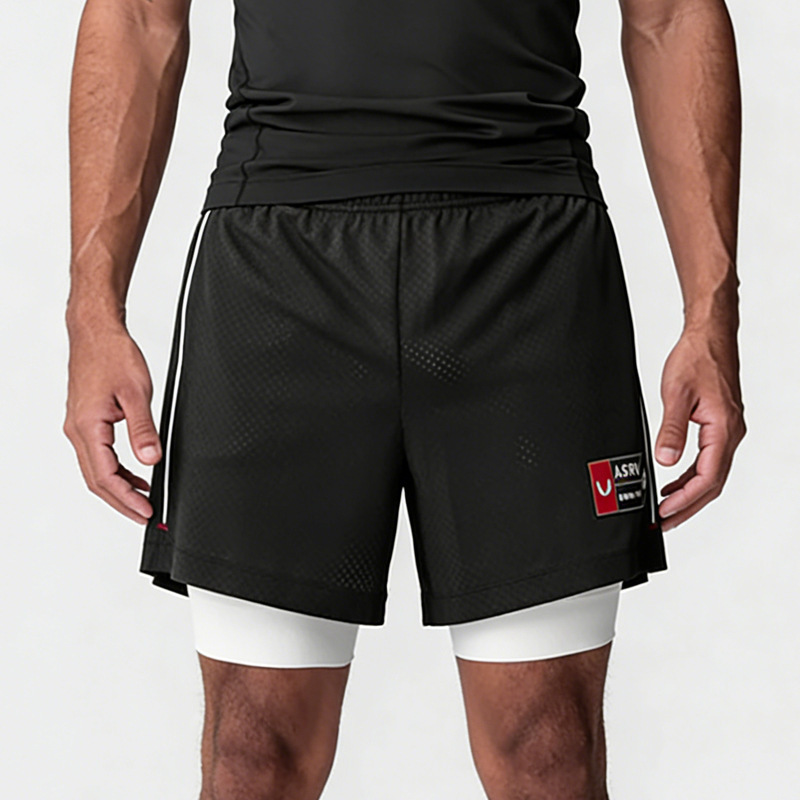 Men's Summer Shorts, American Style, Straight-Cut, Anti-Exposure, Sports Running Quick-Dry Pants, Ice Silk Quick-Dry