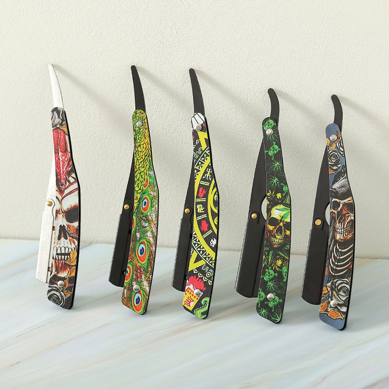 Popular clown skull old-fashioned Shaver manual razor hairdressing knife facial knife hair scraping knife holder