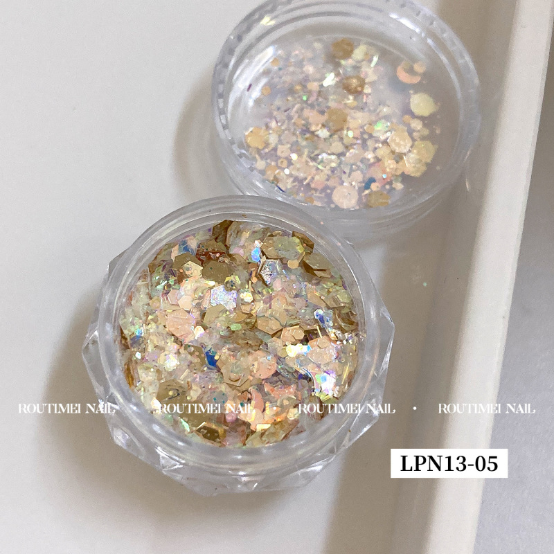 美甲新款亮片粉高级百搭款式ins韩式风格20色套装多边形亮片闪粉|undefined