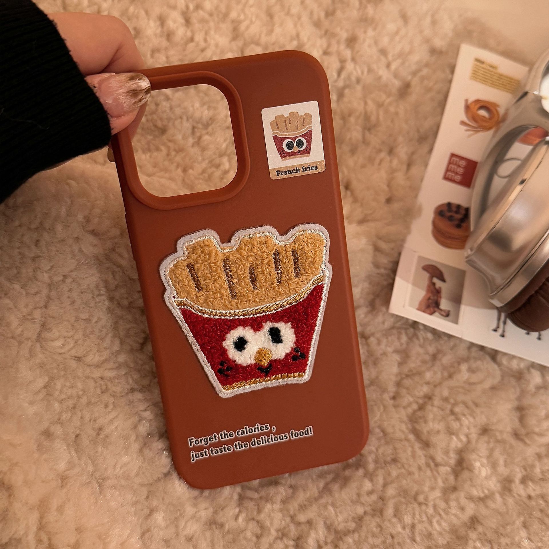 55g Weight iPhone Applicable Brands Phone Cases Classification tpu Material Donuts, French Fries, Cake Pattern Cute Style Embroidery Craft Tpu Donuts French Fries Cake Embroidery Cute Phone Cases Phone Accessories 12