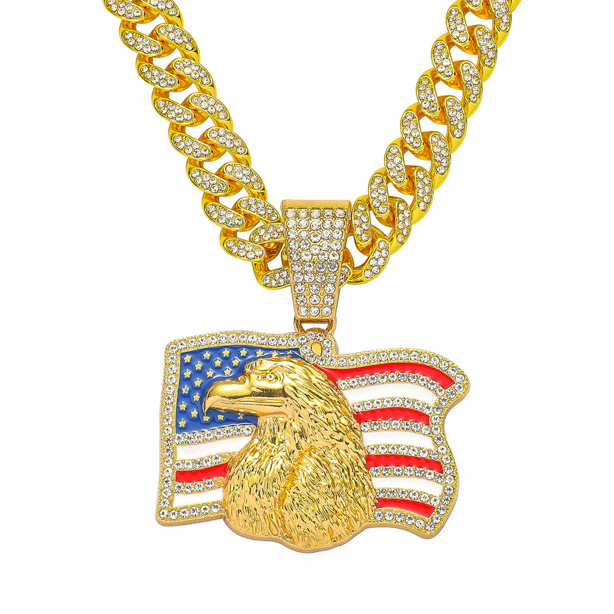 Amerikanischer Adler Strass Flaggen Anhänger Für Den Wahlkampf_voghion.com