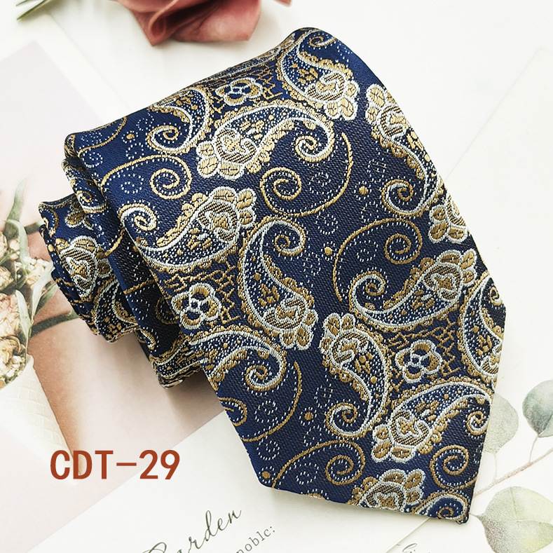 Corbata de hombre en existencia del fabricante, estilo formal de negocios, negra, gris, a rayas, de poliéster, seda, jacquard, estilo atado a mano