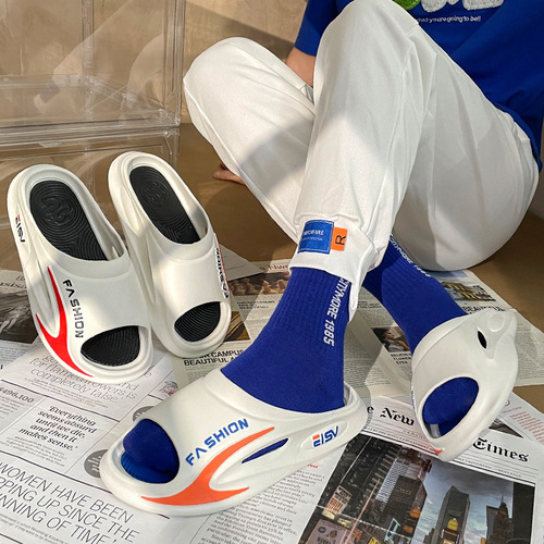 Summer Slides for Men, Outdoor Sports, Rubber-Feel Indoor/Outdoor Slippers, Anti-Slip and Anti-Odor, Fashionable Slippers for Couples