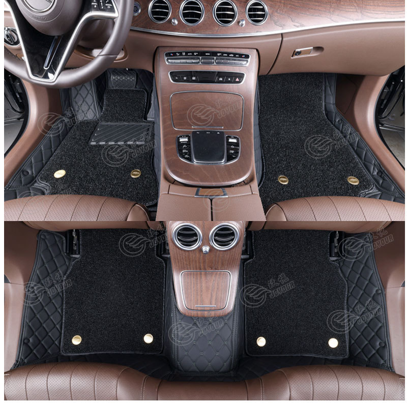 Cross-Border Double-Layer Silk Loop Full-Coverage Leather Floor Mats, Car Floor Mats Direct from the Source Factory, Dropshipping Available