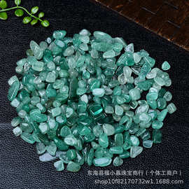 厂家批发天然绿草莓水晶碎石小颗粒鱼缸铺垫花盆造景装饰石供佛用