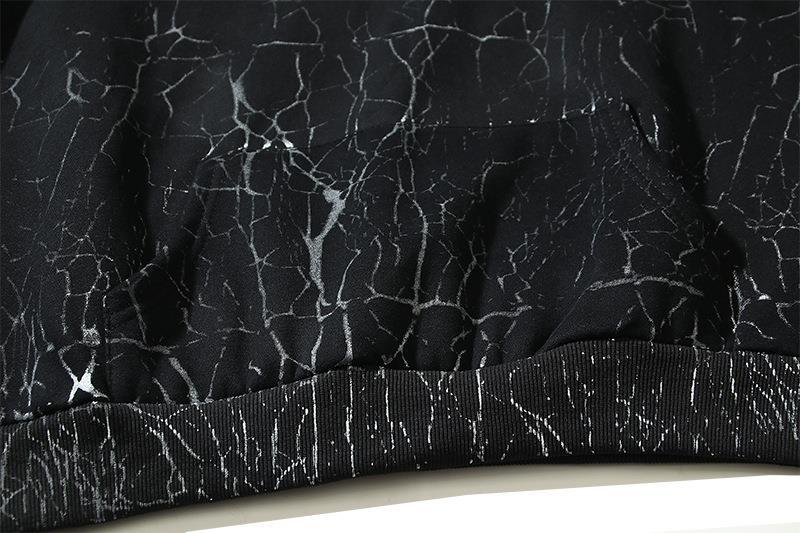 Pure cotton jacket Traott distressed crack splashed ink starry sky print hoodie_voghion.com