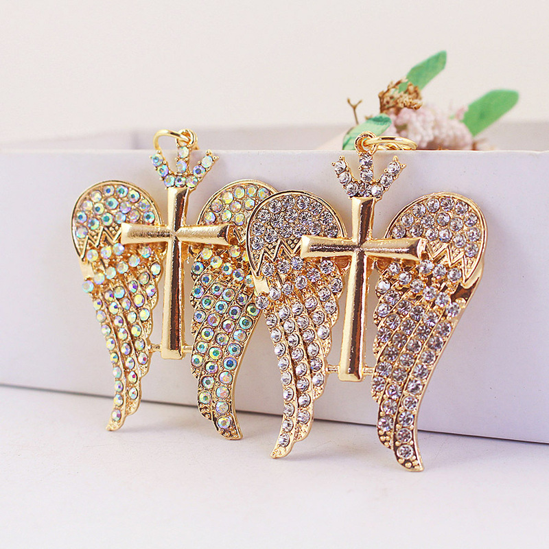 Cool hee jewelry alloy rhinestone cross car key chain key chain women's bag accessories key chain gift 1469