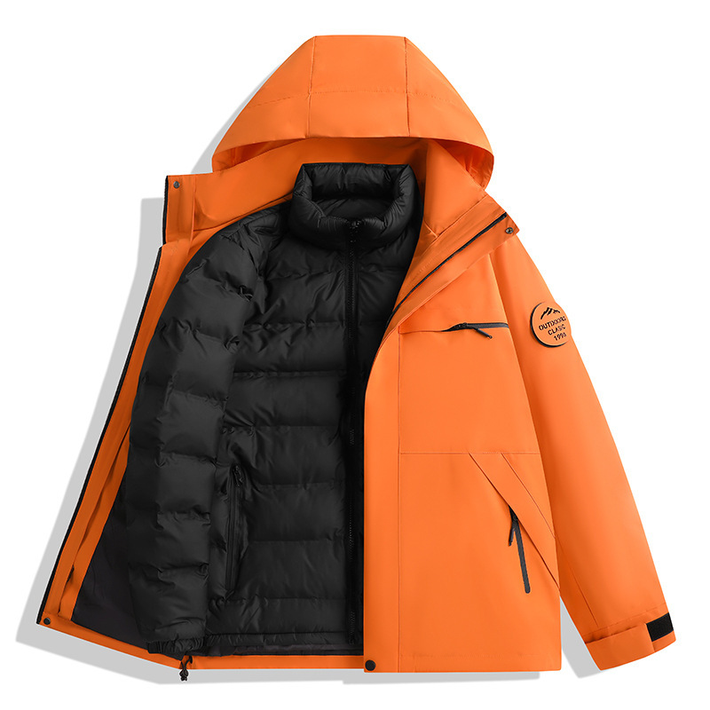 Thirteen Colors Oriental Camel manufacturer's 3-in-1 unisex jacket with cotton lining, windproof, waterproof, and breathable for sports Thirteen Colors Oriental Camel manufacturer's 3-in-1 unisex jacket with cotton lining, windproof, waterproof, and breathable for sports