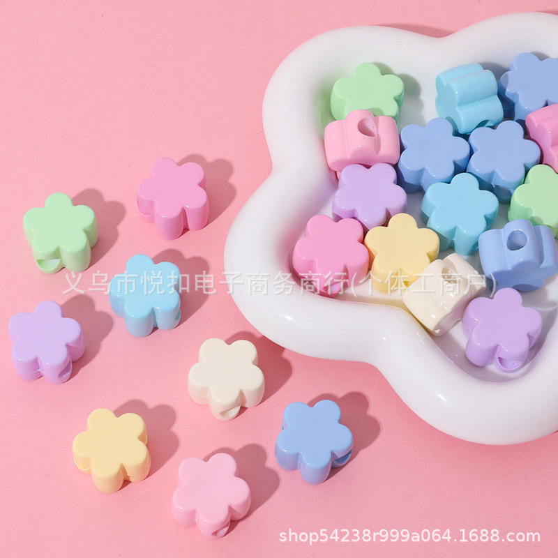 22mm Plum Blossom Large Hole Beads Loose Beads DIY Handmade Beaded Weaving Material Shoelace Accessories Bag Hanging Jewelry