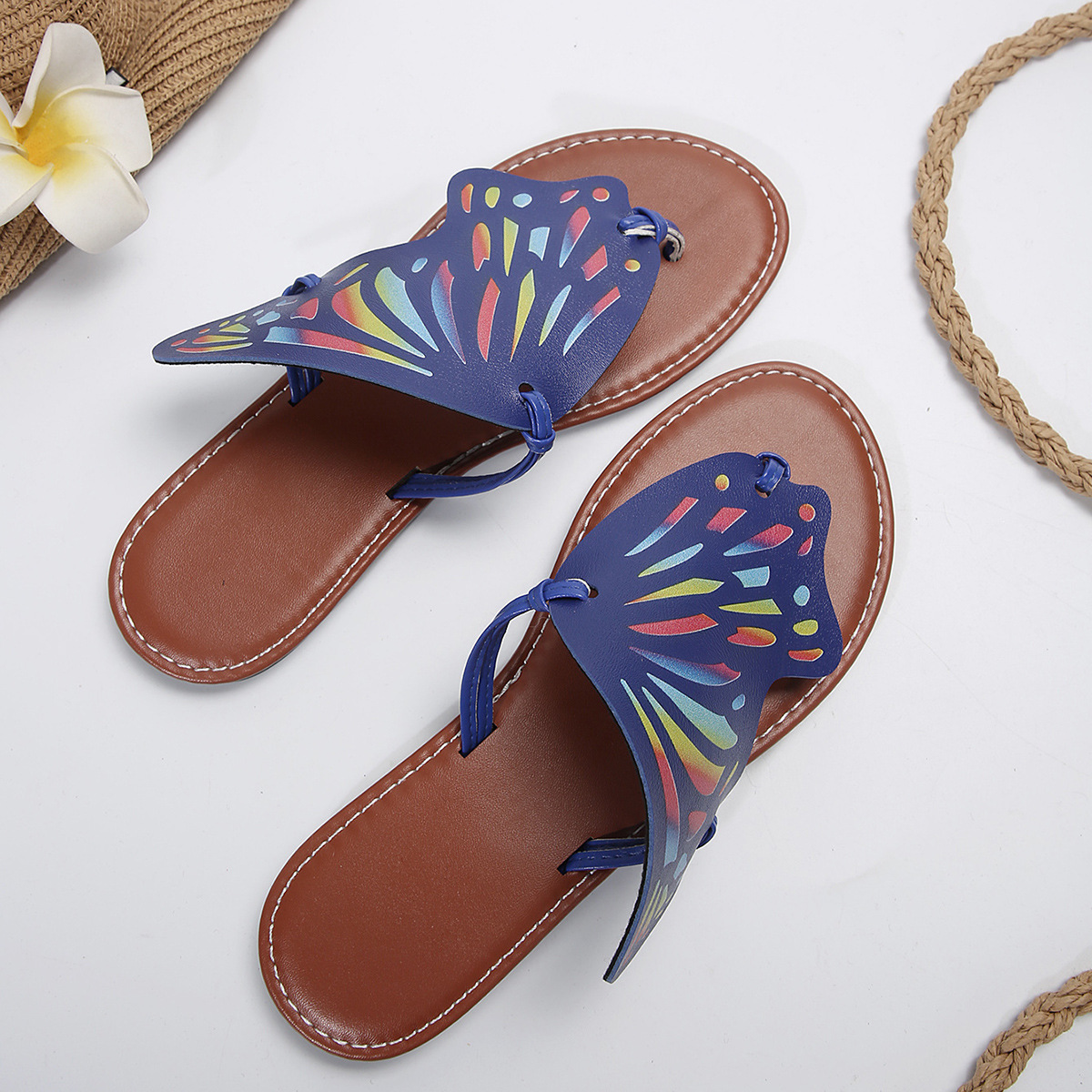 Women's Casual Ethnic Style Butterfly Open Toe Flip Flops display picture 2