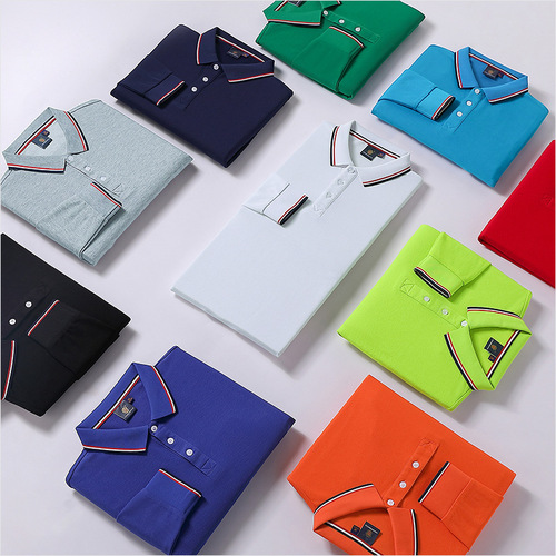 Combed cotton POLO shirt customized long-sleeved lapel T-shirt with printed logo work clothes cultural advertising shirt corporate group clothes