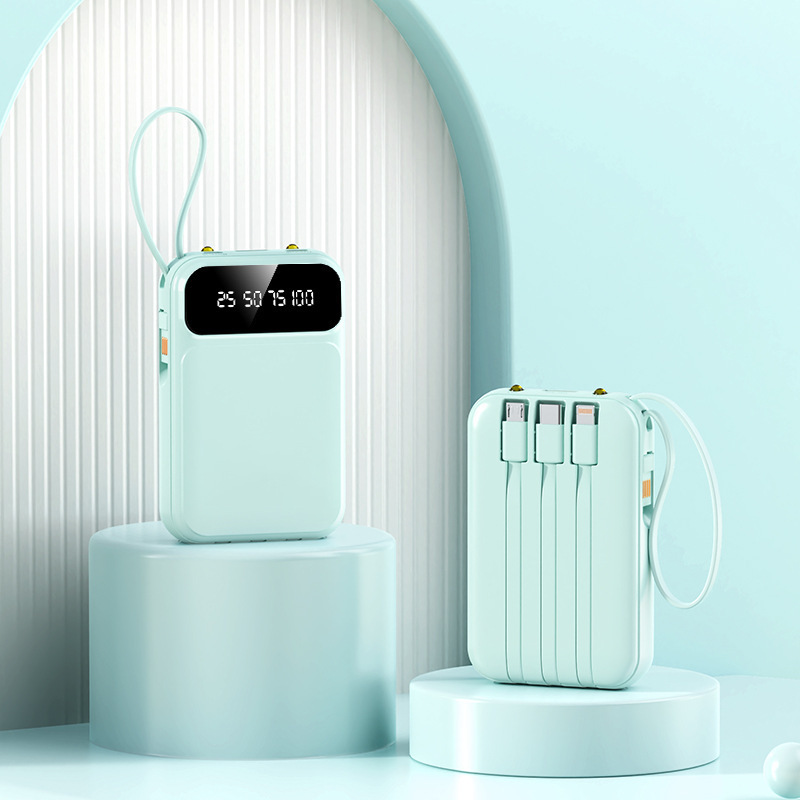 卸売ミニ自給式ワイヤーパワーバンク 20000 mAh 大容量コンパクトポータブル電源プリントギフト|undefined
