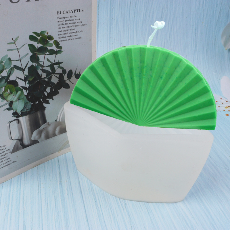 Tridimensional Shell aromaterapia vela molde de silicona DIY plegable ventilador jabón hecho a mano molde epoxi fondant molde
