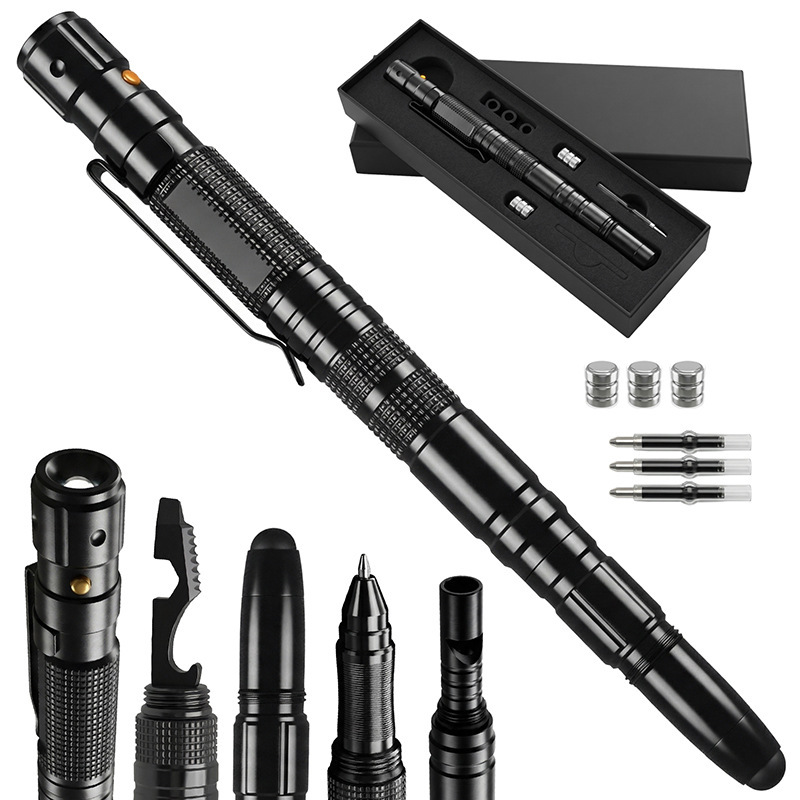 Outdoor Multifunctional Edc Tool, Small Flashlight with Light, Tactical Pen, Vehicle-Mounted Survival and Self-Defense Pen, Touch Screen Pen Outdoor Multifunctional Edc Tool, Small Flashlight with Light, Tactical Pen, Vehicle-Mounted Survival and Self-Defense Pen, Touch Screen Pen
