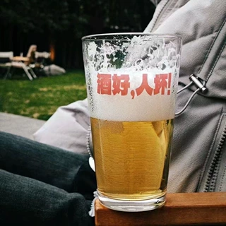 玻璃杯酒好人坏爆款酒杯美式宽口品脱杯商用网红啤酒杯精酿酒杯