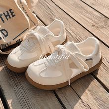 夏季网面透气小白鞋女鞋新款百搭小众运动板鞋子配裙子大头鞋