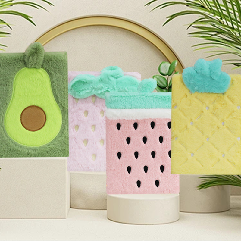 Cross-Border Hot-Selling Fruit Plush Notebook Gift Planner Children's Creative Notebook Student High-Value Gift Box