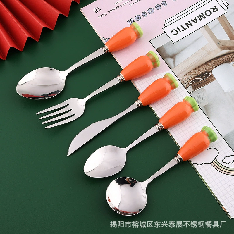 Cute brand ceramic tableware stainless steel for feeding, small set