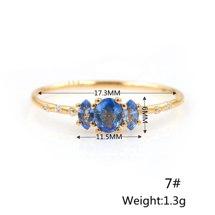 18k Simple Fashion Starry Sky Triple Zircon Copper Ring Wholesale Nihaojewelry display picture 2