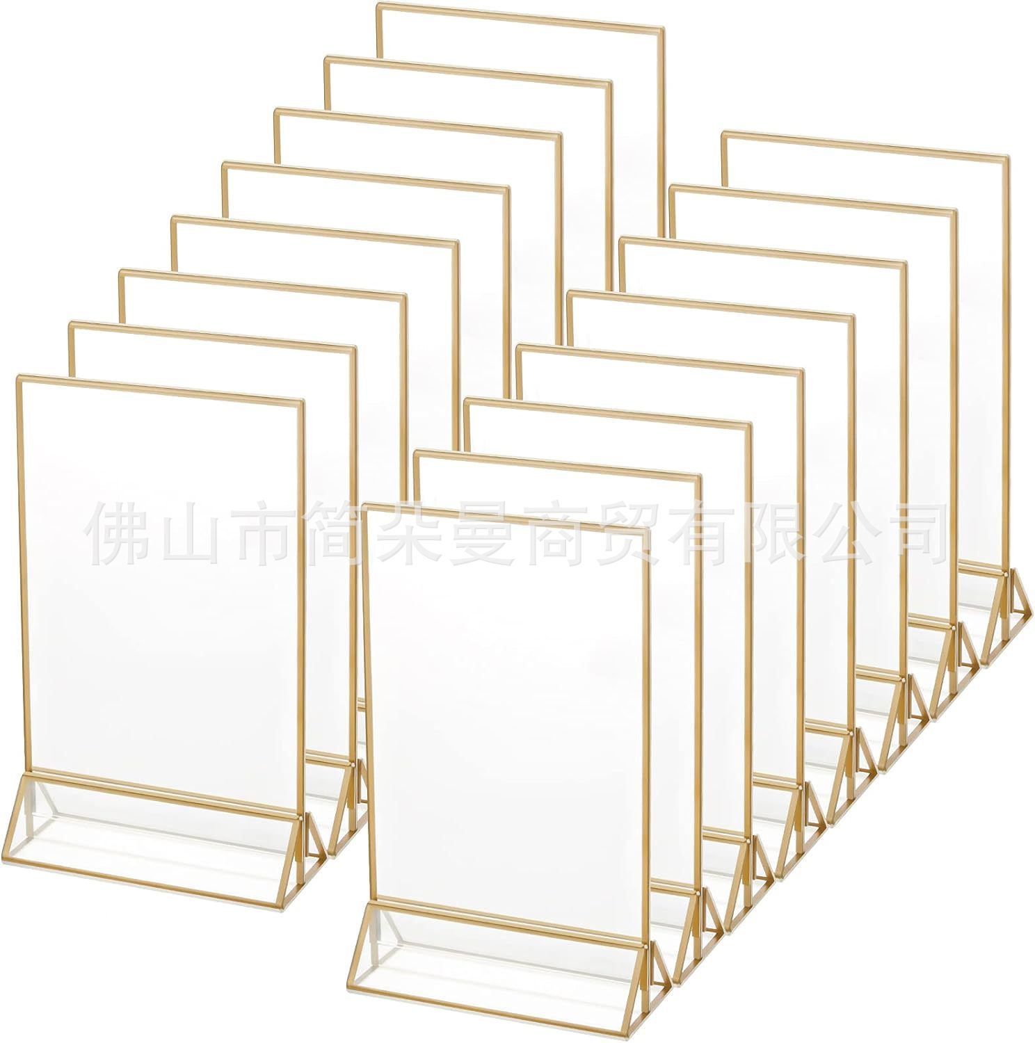 亚克力双面金边展示架台牌台卡广告牌餐桌菜单立牌桌面酒水价格牌