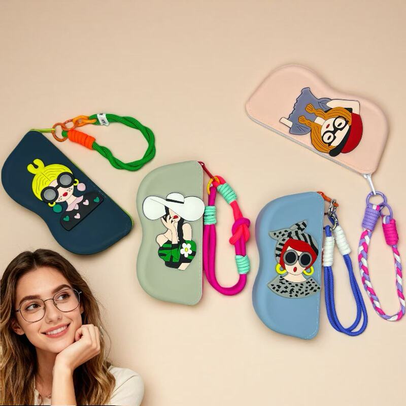 Silicone Cute Glasses Case Waterproof Portable Lightweight Sunglasses Storage Bag Storage Box Ready-Made Glasses Frame