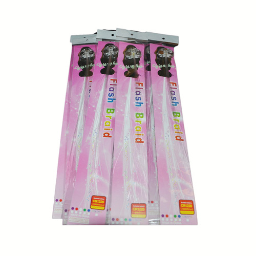 Colorful luminous braids fiber optic braids wholesale LED light flash hairpins wigs concert bar cheering props