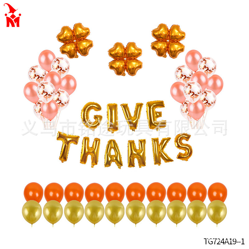 Acción de Gracias fiesta decoración traje de globo de Acción de Gracias accesorios de foto globo de película de aluminio globo de látex de Turquía