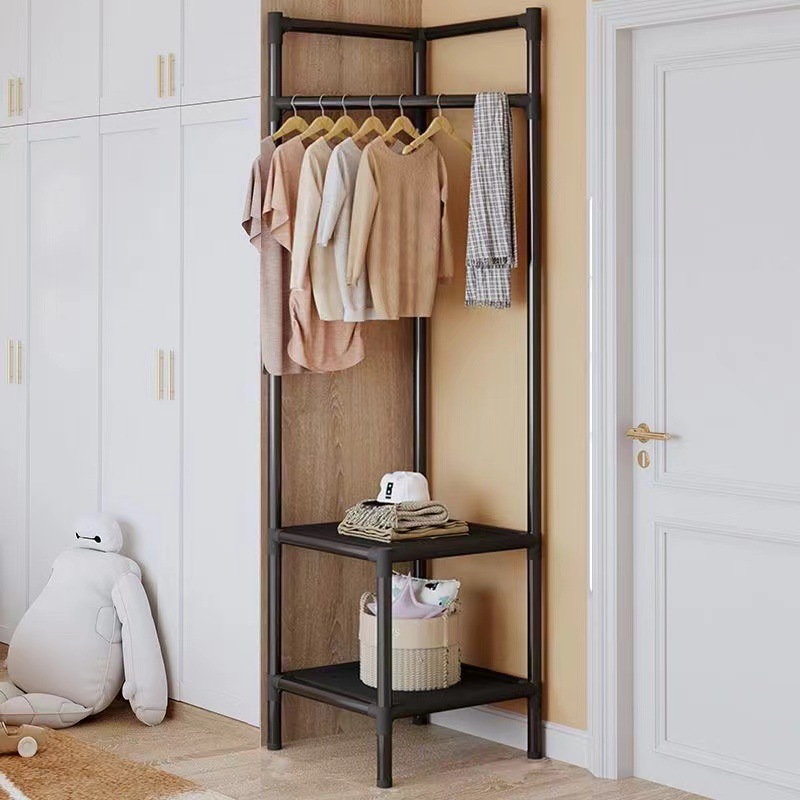 Perchero simple Perchero de esquina Dormitorio de almacenamiento de piso Rejilla de secado de esquina Perchero doméstico interior al por mayor