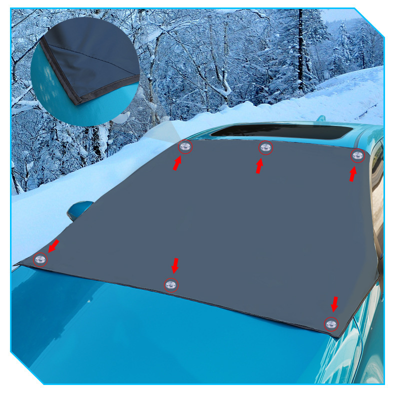 Car Snow Cover, Front Windshield Cover, Anti-Freeze and Snow-Proof Winter Front Snow Cover, Magnetic Snow-Proof and Frost-Proof Cover