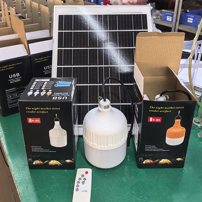 新款太阳能灯泡超亮户外庭院灯挂灯防水充电家用室内一拖二照明灯|undefined