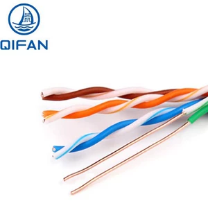 Сетевой кабель Qifan категории 6e HSYV-6A 4*2*0,57, восьмижильный цифровой кабель связи, 305 метров/коробка серого цвета