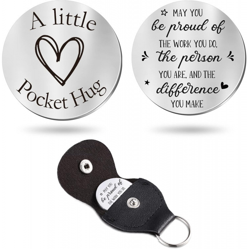 Cross Border Stainless Steel Colorful Keychain Sureio Pocket Hug Token Long Dis Jewelry Gift