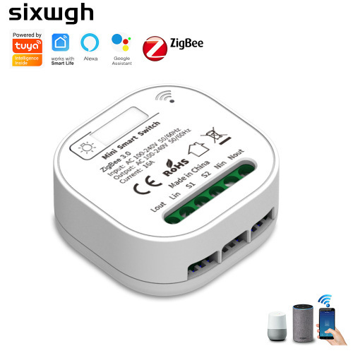 Tuya zigbee 3.0 switch wireless relay 16A hidden App timing Alexa voice control