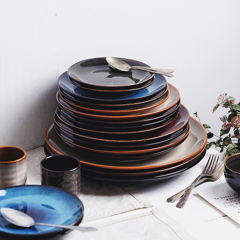 Cambio de horno Placa de cerámica creativa placa occidental Placa de carne Placa de pasta Placa de plato de hogar placa plana placa superficial para restaurante