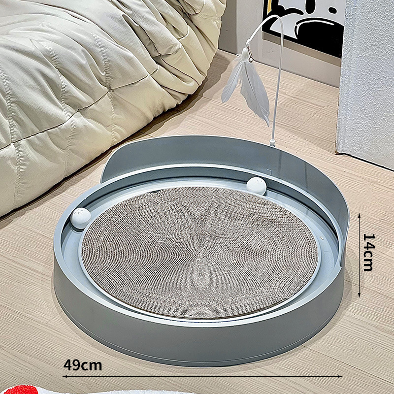 猫抓板带球超大号圆形不掉屑耐磨一体猫窝磨爪猫玩具宠物猫咪用品|undefined