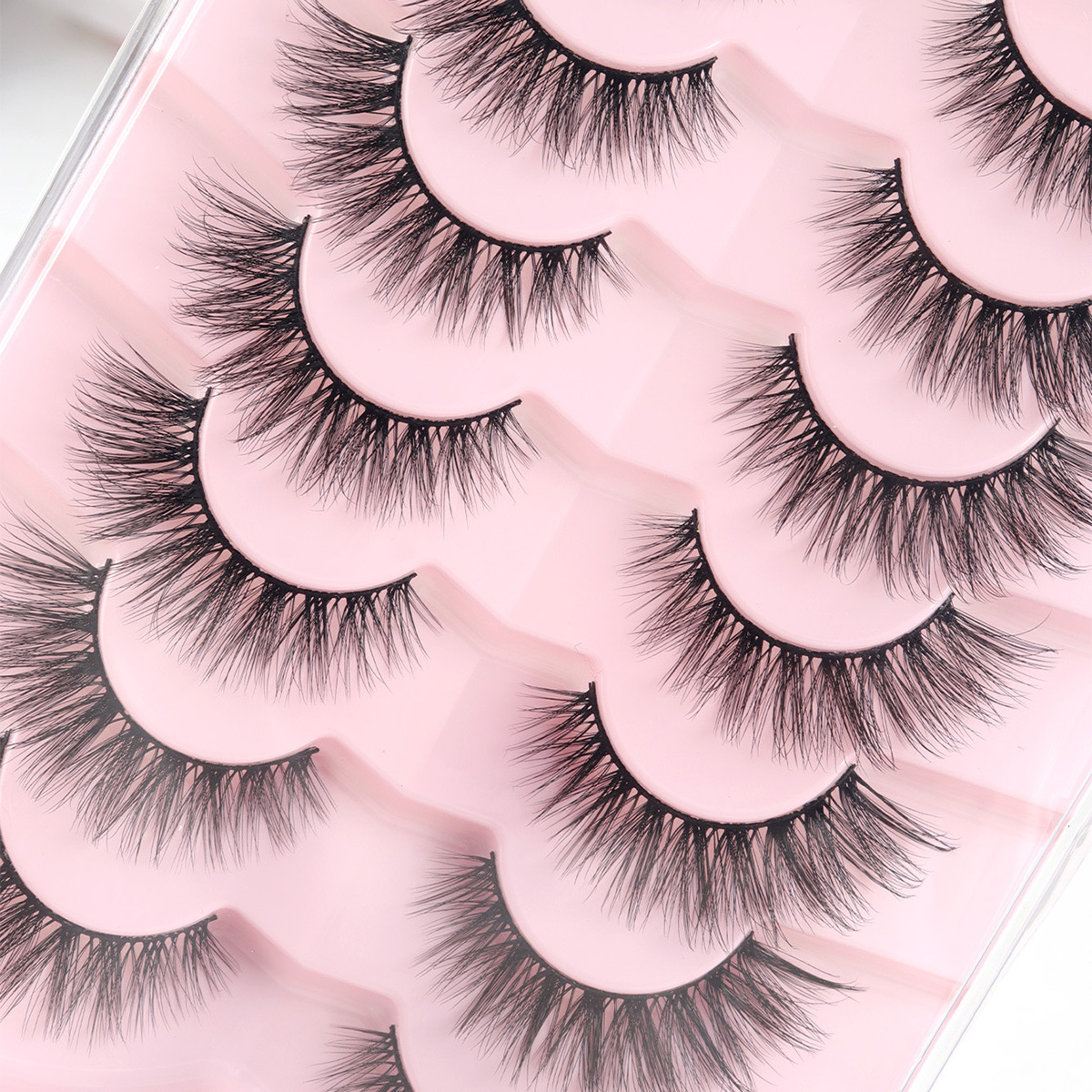 Pestañas elegantes líderes Pestañas postizas 3D de estilo europeo y americano, rizadas naturales y gruesas, diez pares de pestañas postizas enteras