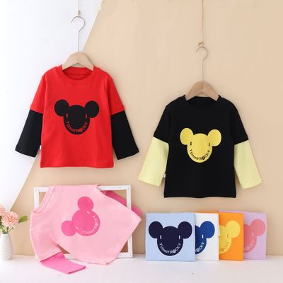 children Long sleeve new pattern Foreign trade Children's clothing children cotton material Base coat Cartoon printing cotton material Children