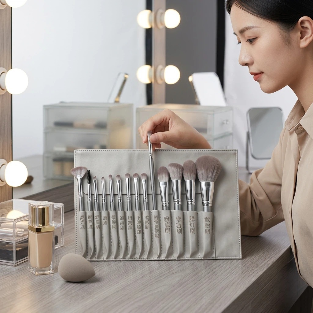 古迪森化妆刷 套装全套软毛修容 眉刷 腮红散粉唇刷遮瑕 粉底刷便