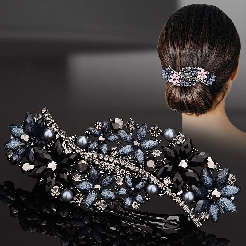 Japanese and Korean Style Elegant Top Clip Large Hairclip Horizontal Clip Spring Clip Women's Back of Head Hairpin All-match Elegant Hair Accessories