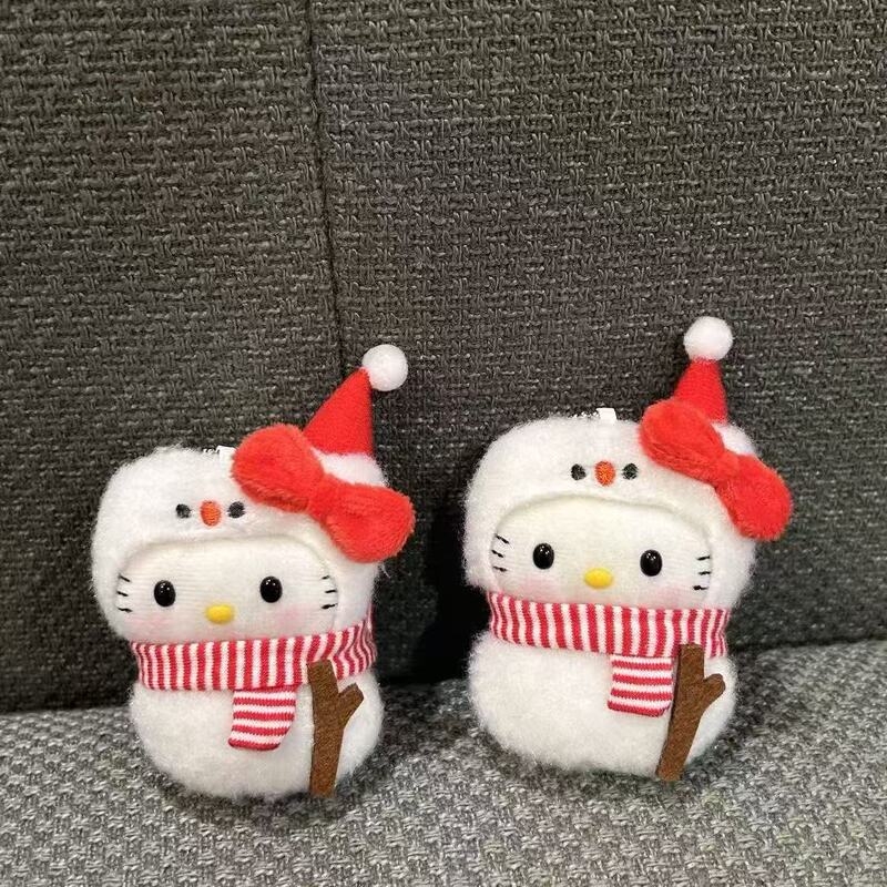Christmas Limited Edition Cute Snowman Kitty Bag Pendant Plush Doll Keychain Holiday Gift Bag Decoration for Women