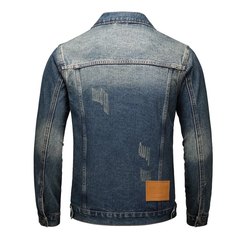 Men's Denim Jacket Loose Casual Washed Style For Spring_voghion.com