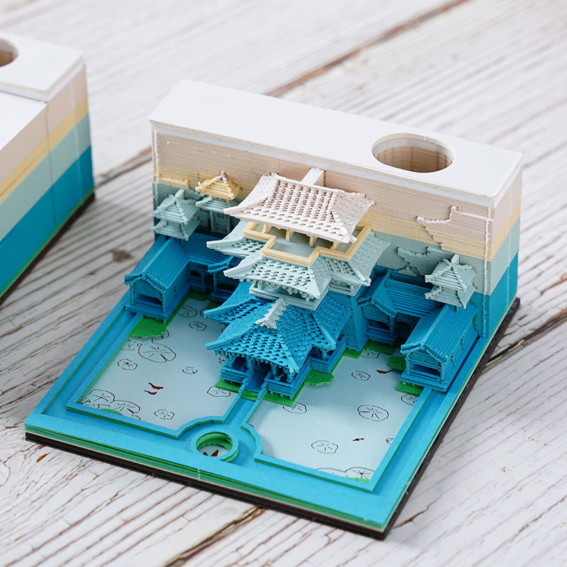 [Venta caliente diez] Notas tridimensionales en 3D, tallas de papel, modelos creativos de calendario cultural y creativo, notas adhesivas de alto valor